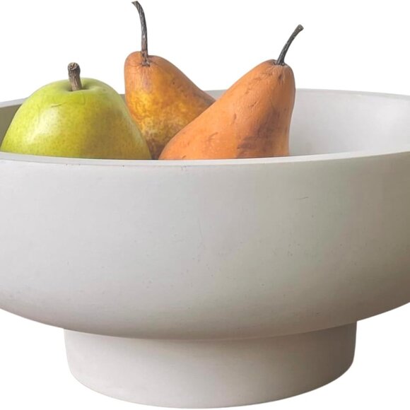Concrete Fruit Bowl for Kitchen Counter - Large Decorative Bowls for Home Decor